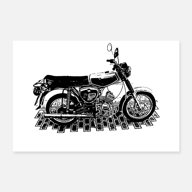 S51 - DDR-Motorräder Poster 60x40 cm