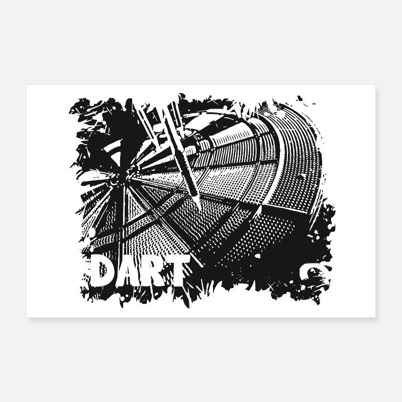 Dartscheibe - Darts - Dartpfeile - Darten Poster 60x40 cm