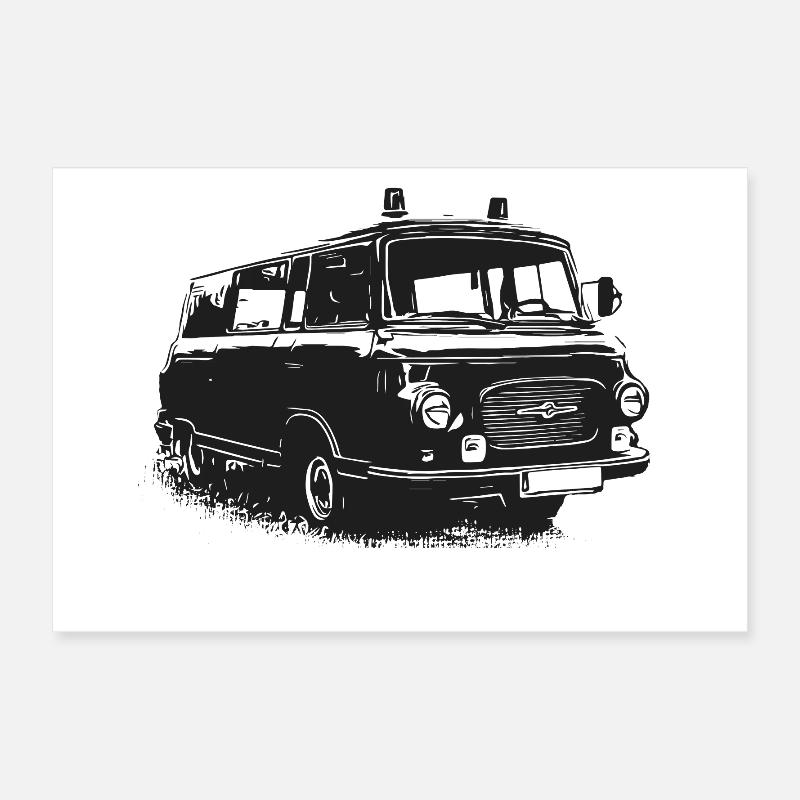 Barkas mit Blaulicht Poster 60x40 cm