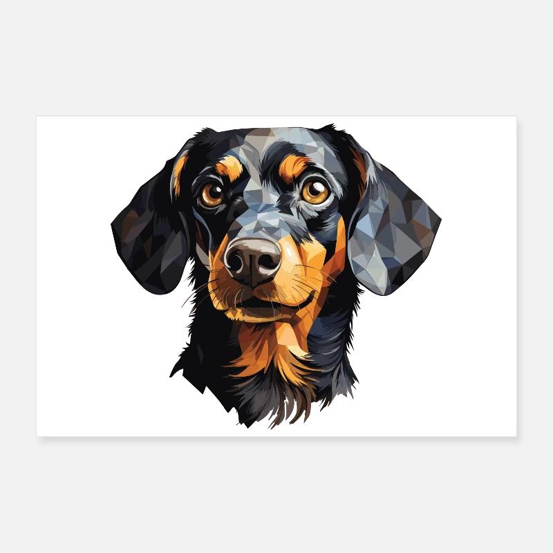 Conception de polygones teckels Poster 60 x 40 cm