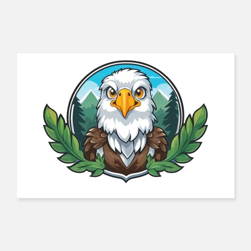 Bald eagle guardian in the forest Poster 24" x 16" (60x40 cm)