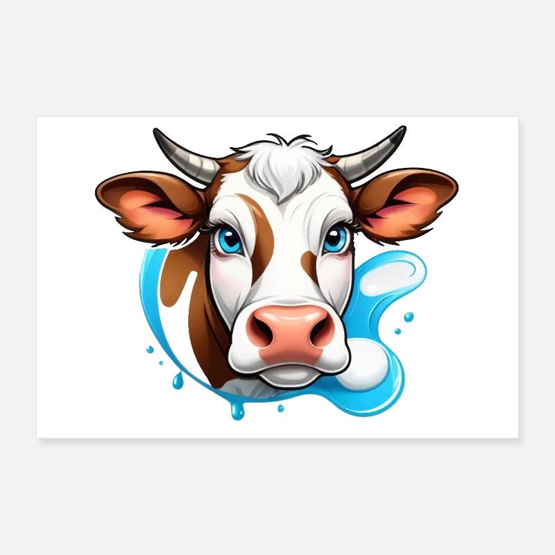 Breloque Vache des Alpes Poster 60 x 40 cm