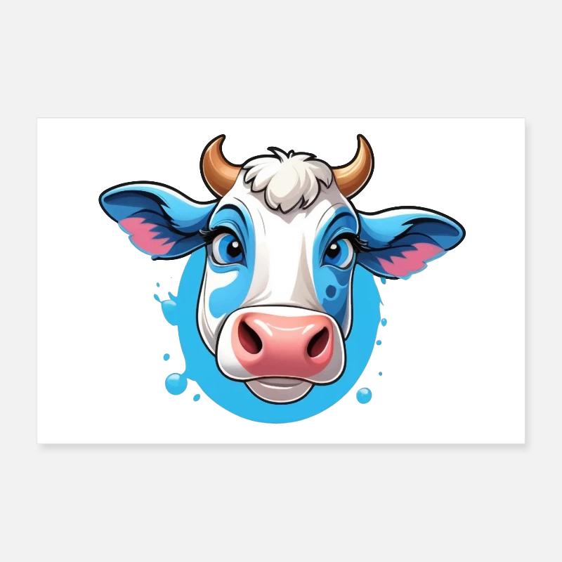 Vache colorée Poster 60 x 40 cm