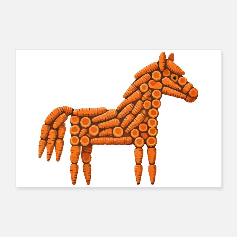 Carrot horse pattern Poster 24" x 16" (60x40 cm)