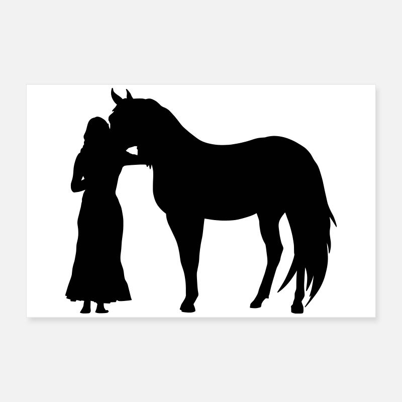 Frau mit Pferd Poster 60x40 cm