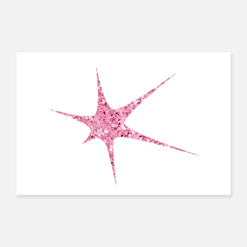 Pink Glitter Starburst Sparkle Poster 24" x 16" (60x40 cm)