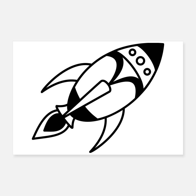Retro Space Rocket – Weltall Raumschiff Design Poster 60x40 cm