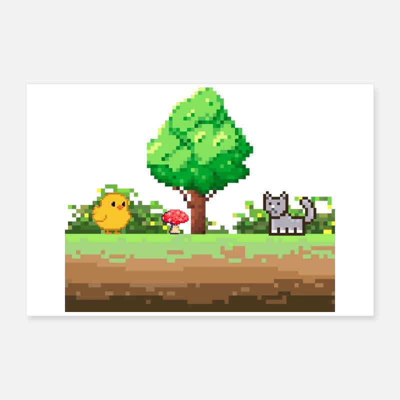 Pixelgarten Abenteuer Poster 60x40 cm