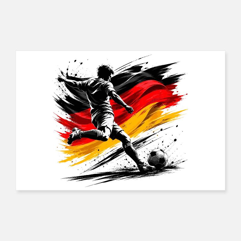 Kicker avec drapeau allemand Poster 60 x 40 cm