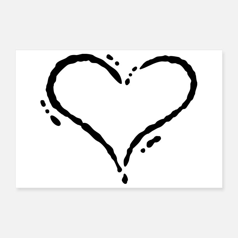 Herz - Scribble (Zeichnung) Poster 60x40 cm
