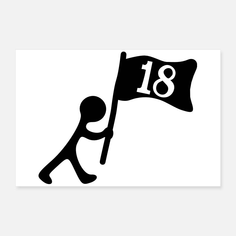Geburtstag 18 Jahre Poster 60x40 cm