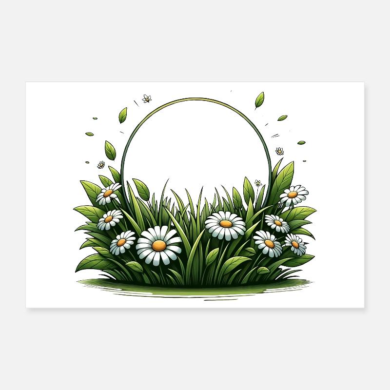 Let It Grow Meadow Daisy Spring Saying Poster 24" x 16" (60x40 cm)
