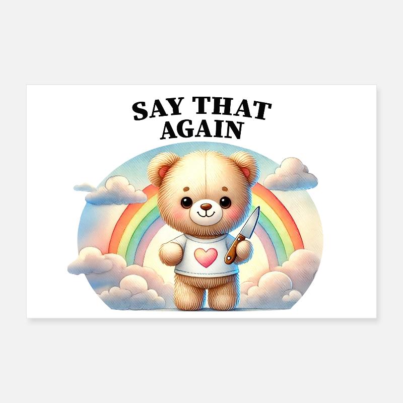 A teddy bear with an innocent smile Poster 24" x 16" (60x40 cm)