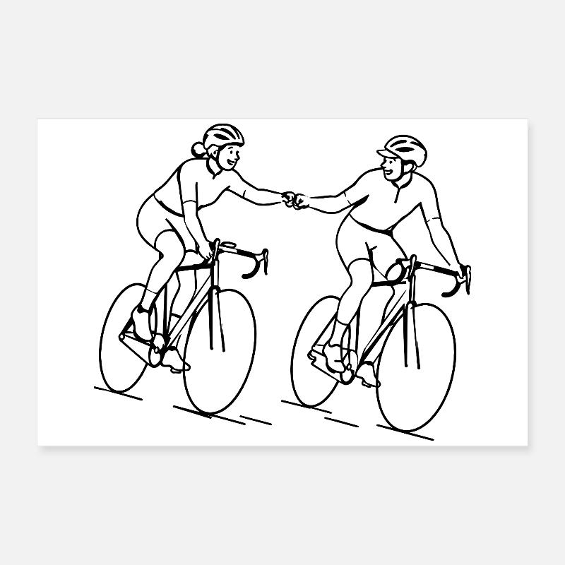 Vélo de route ensemble Poster 60 x 40 cm