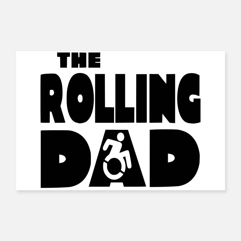 Rollender Vater im Rollstuhl * Poster 60x40 cm