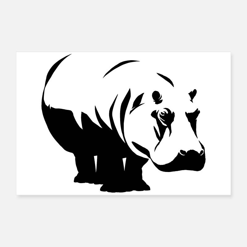 Nilpferd Hippo Poster 24" x 16" (60x40 cm)