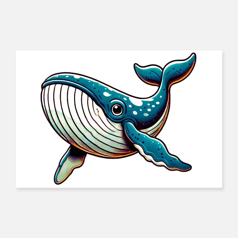 Whale Poster 24" x 16" (60x40 cm)