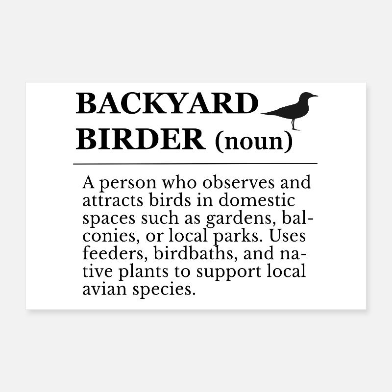 Observation des oiseaux dans le jardin Poster 60 x 40 cm