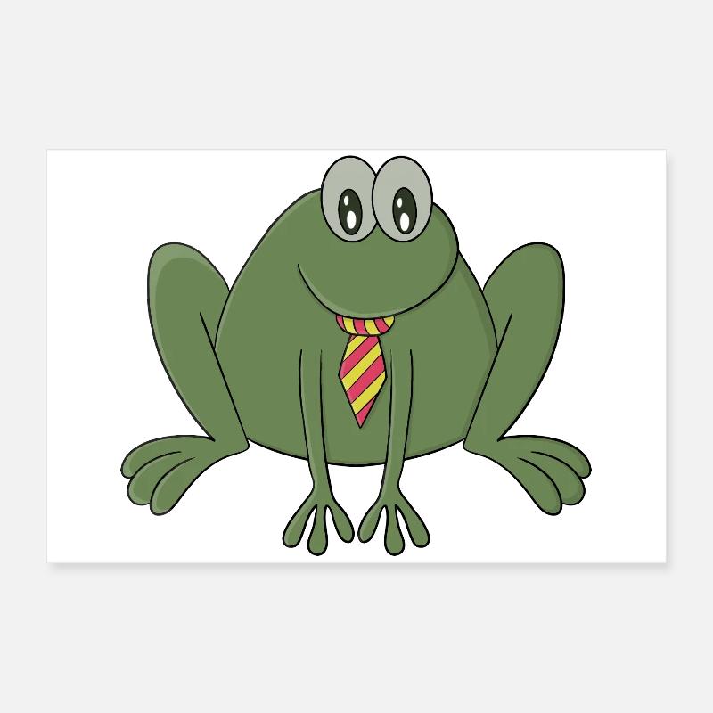Frosch mit Krawatte Poster 60x40 cm