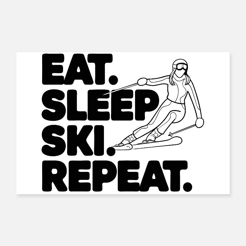 Panneau de ski avec texte inspirant Poster 60 x 40 cm
