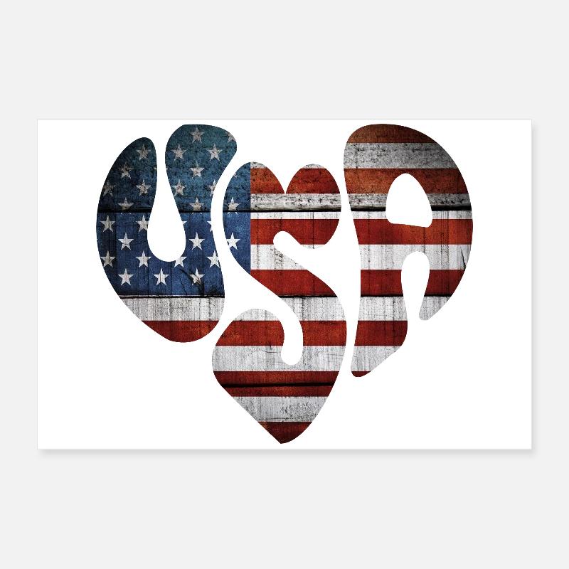 Vintage American Handle and Heart Poster 24" x 16" (60x40 cm)