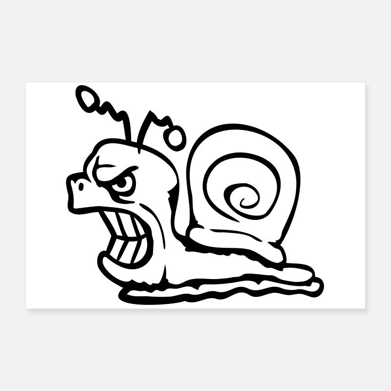 Snail Evil Angry Attack Teeth Grinding Sour Poster 24" x 16" (60x40 cm)