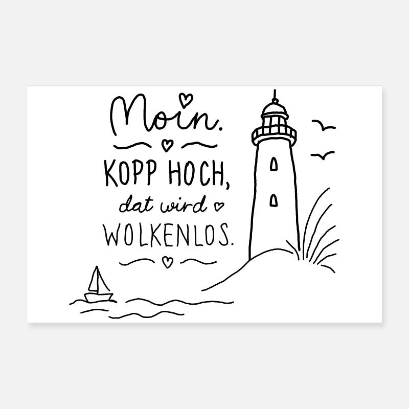 Moin Kopp haut sans nuages Poster 60 x 40 cm