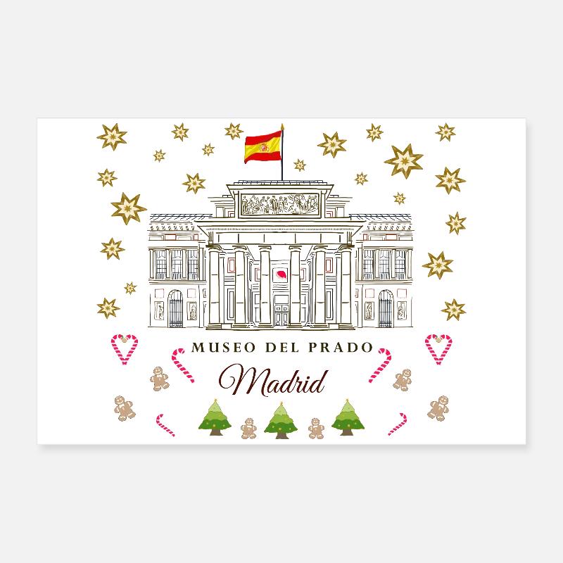 Madrid, Musée d’art du Prado, Dessin de Noël Poster 60 x 40 cm