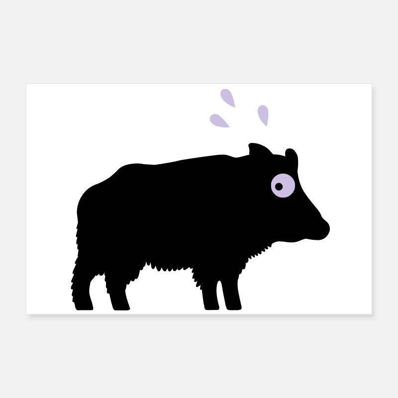 Angstschwitzendes Wildschwein Poster 60x40 cm