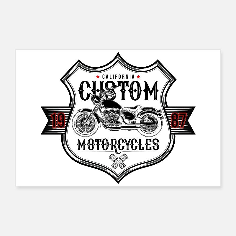 Moto custom bike Poster 60 x 40 cm