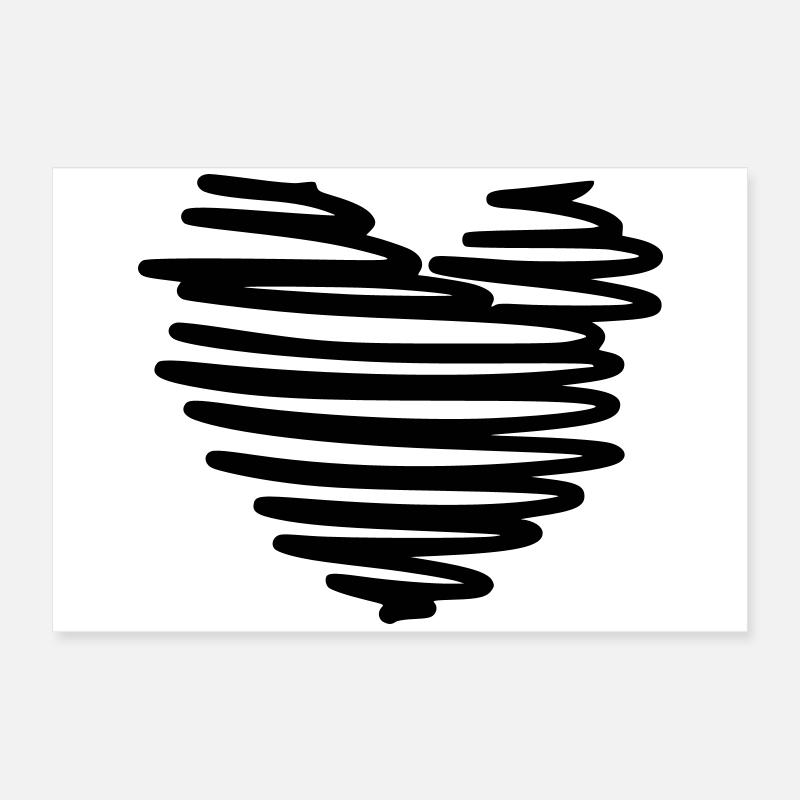 stylisches Herz Poster 60x40 cm
