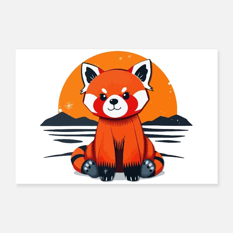 Charmant panda roux Poster 60 x 40 cm