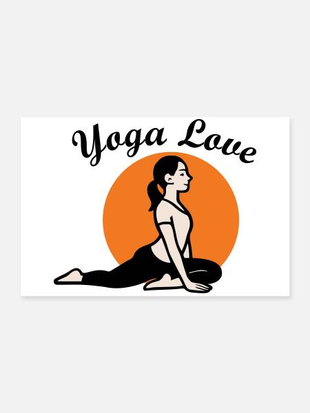 Yoga Love - Poster 60x40 cm - Weiß - Vorne