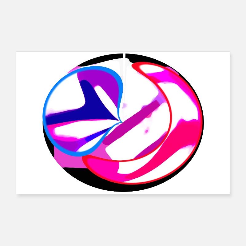 Neon Swirl Abstract Poster 24" x 16" (60x40 cm)