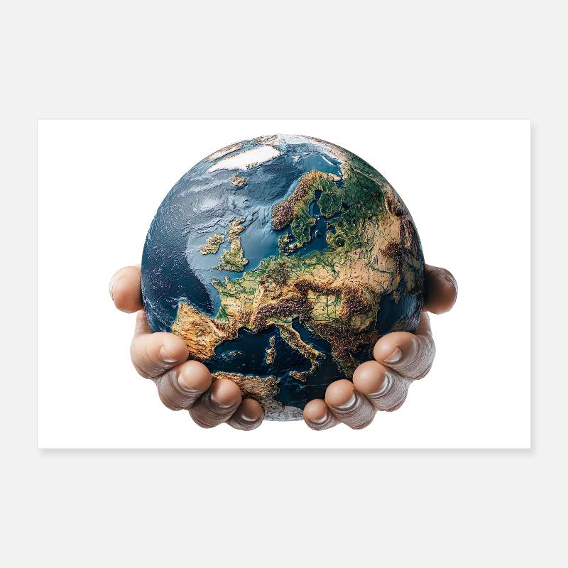 La Terre entre les mains : Responsabilité mondiale Poster 60 x 40 cm