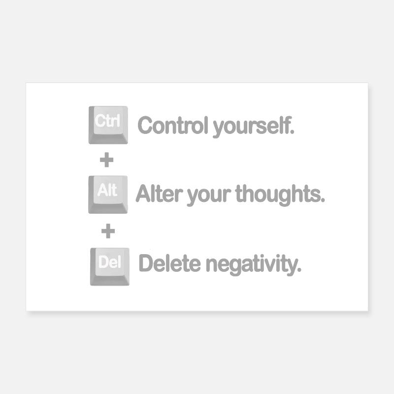 Control Alt Delete Mental Health Positivity Poster 24" x 16" (60x40 cm)