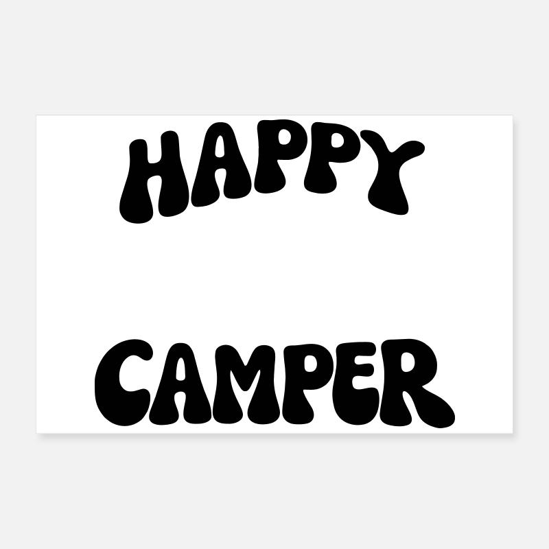 Campeur heureux Poster 60 x 40 cm