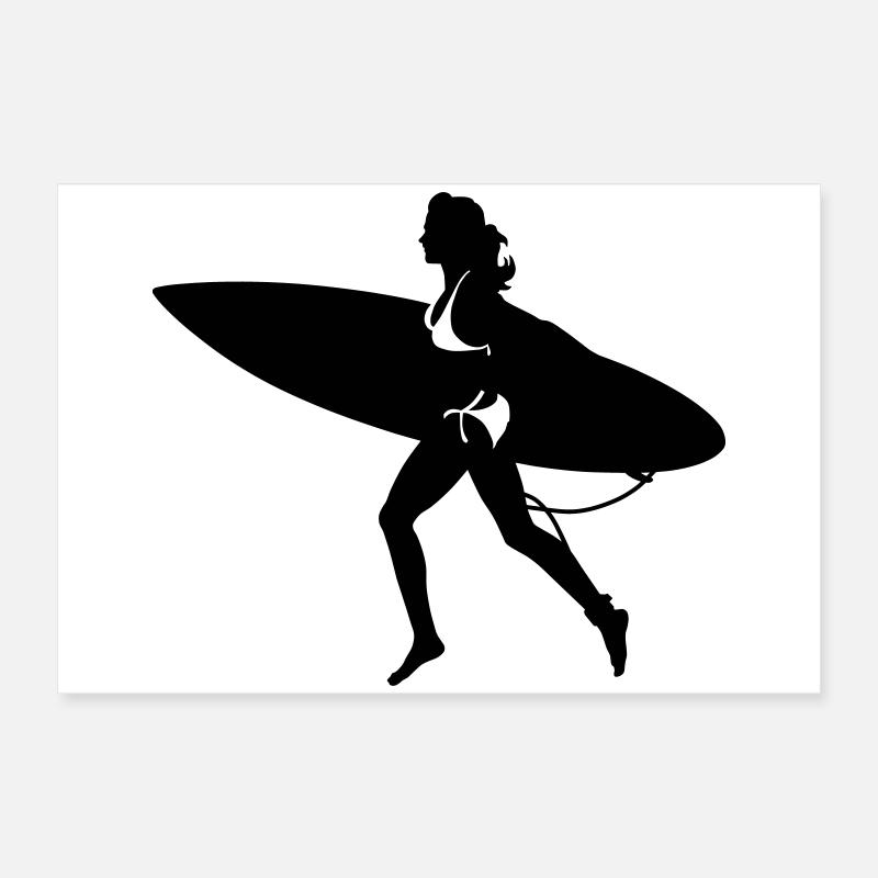 surfing girl Poster 24" x 16" (60x40 cm)