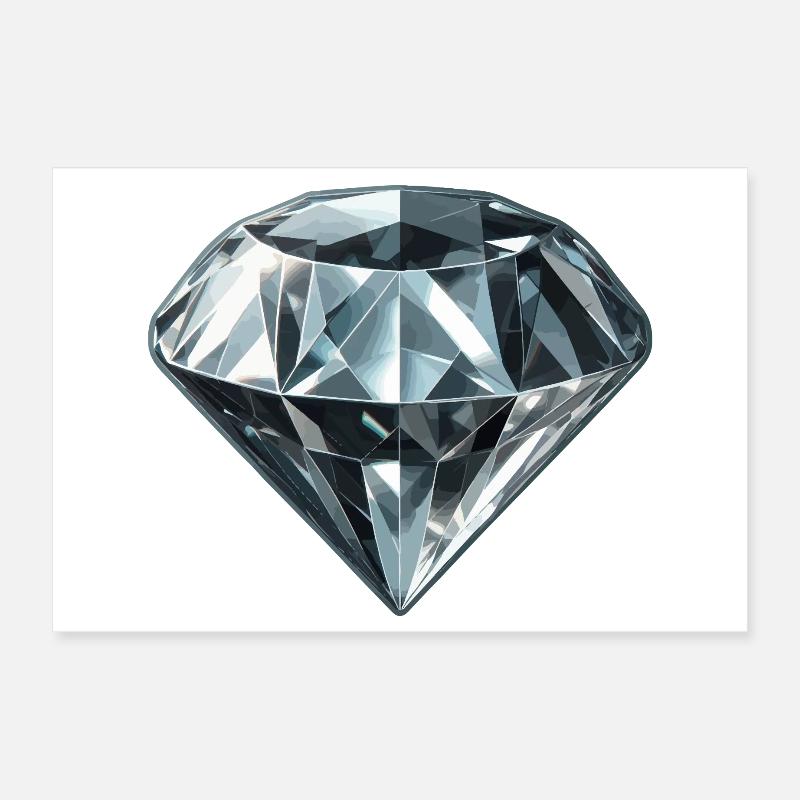 Pierre précieuse de diamant Poster 60 x 40 cm