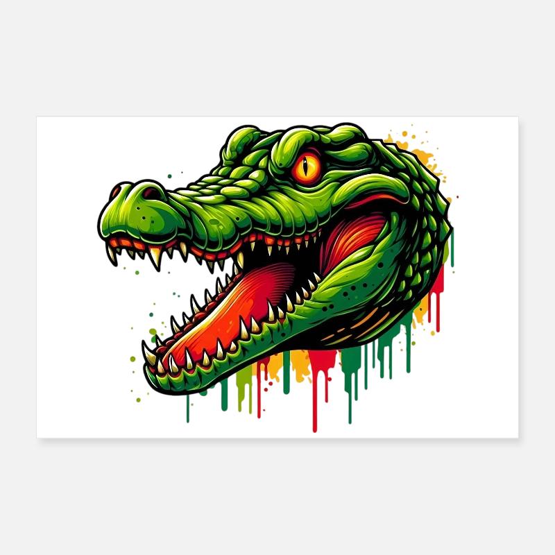 Alligator-Krokodil Poster 60x40 cm