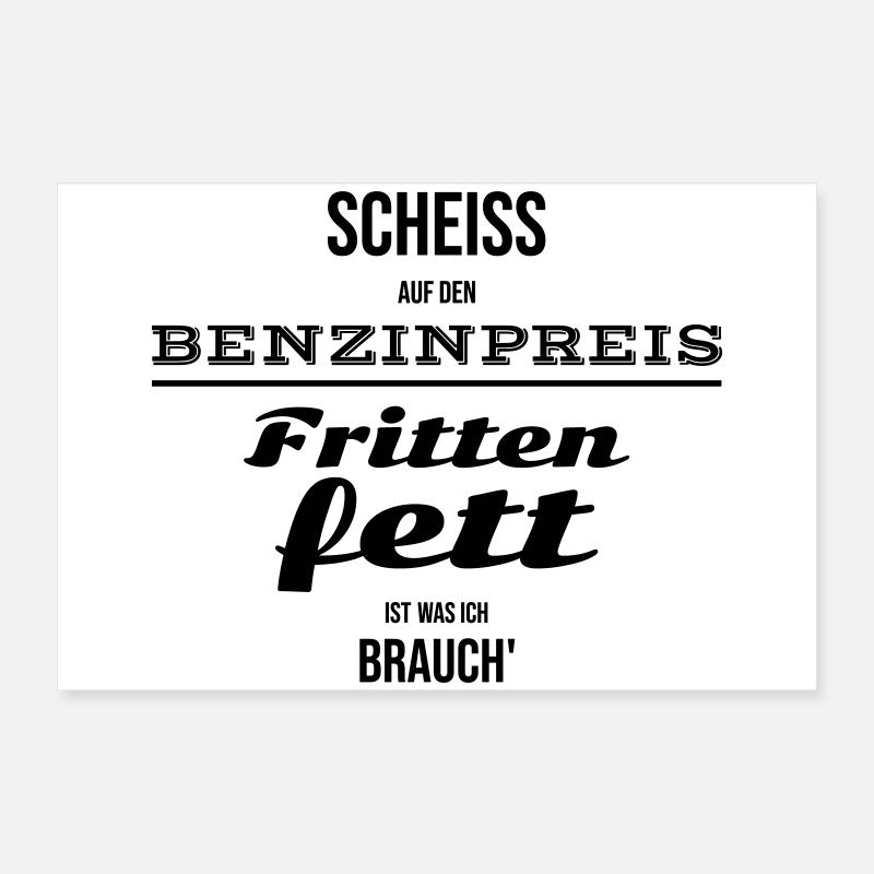 Ohne Frittenfett ist Pommesstopp Poster 60x40 cm