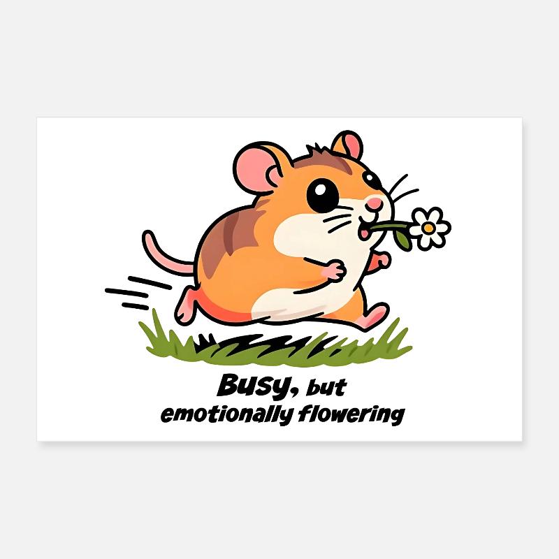 Hamster dans la course au travail Poster 60 x 40 cm