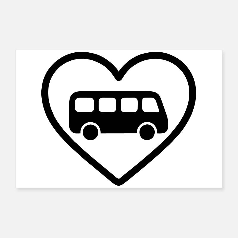 Chauffeur de bus Heart Poster 60 x 40 cm