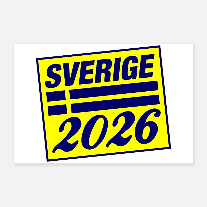 Drapeau de Suède 2026 Poster 60 x 40 cm