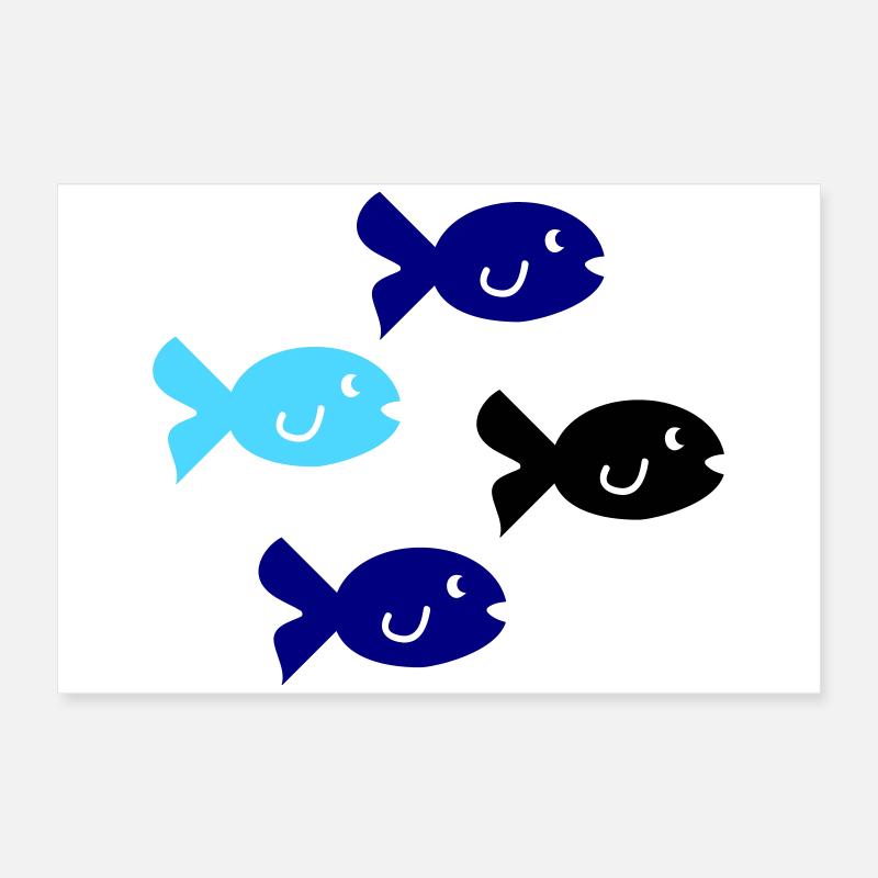 Silhouette des Poissons Poster 60 x 40 cm