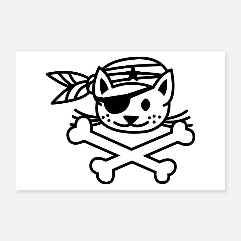 pirate kitty Poster 60 x 40 cm