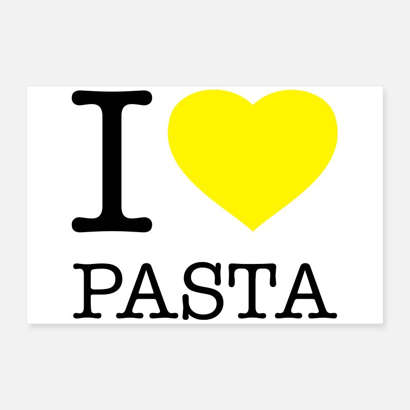 I LOVE PASTA Macaroni Noodles Poster 24" x 16" (60x40 cm)
