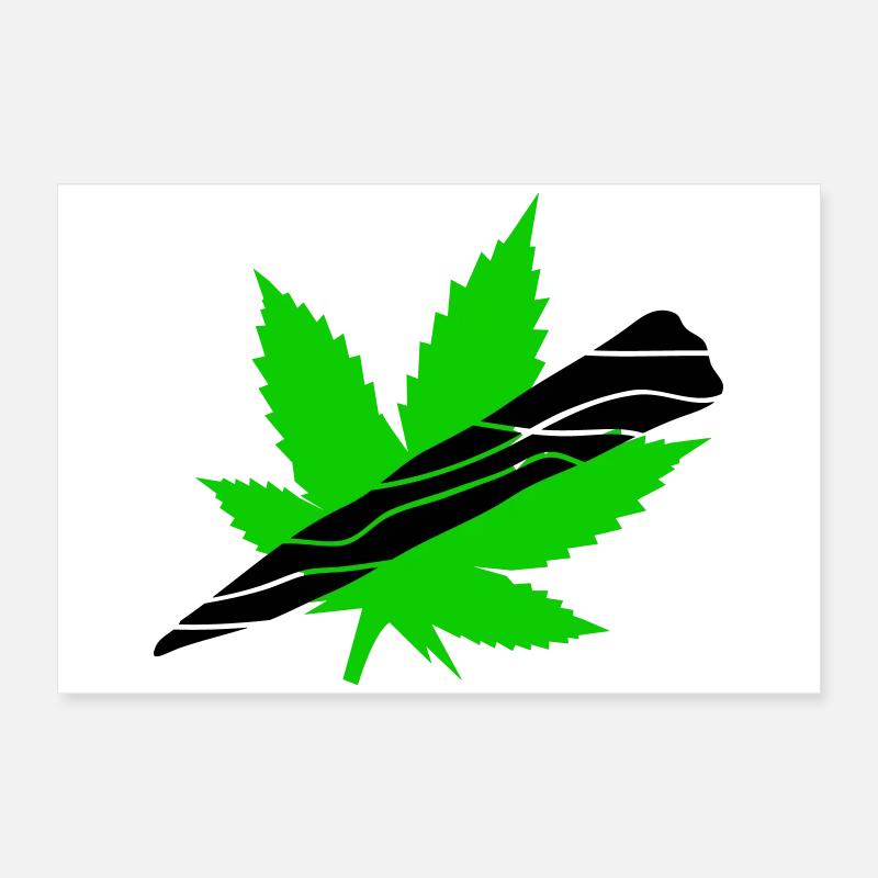 Néon Feuille De Cannabis Graphique Poster 60 x 40 cm