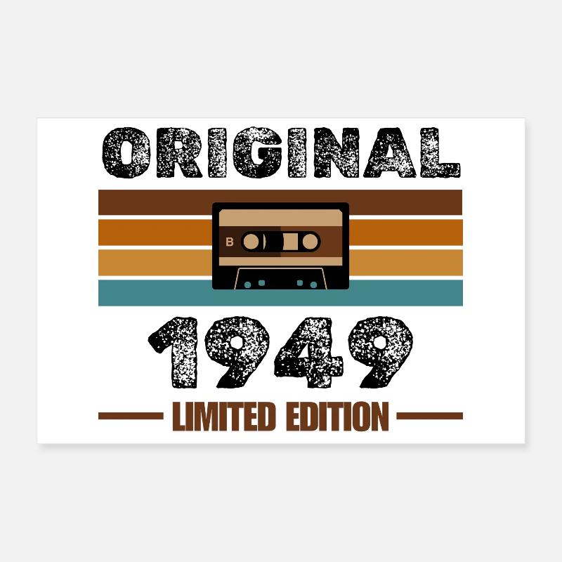 Original 1949 – Édition limitée rétro cassette Poster 60 x 40 cm