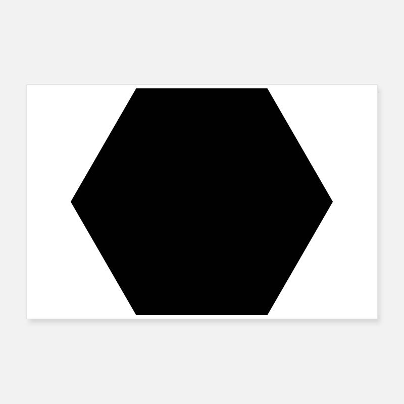 Hexagone Noir Poster 60 x 40 cm
